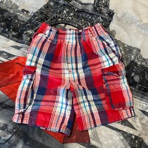 Boys Plaid Cargo Shorts